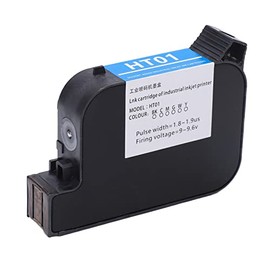 Ymiko Cartucho de Impresora Portátil HT01, Tinta Solvente de Secado Rápido de 42 Ml para 1200 Páginas, Impresión Clara, Colores Brillantes, Fácil de I