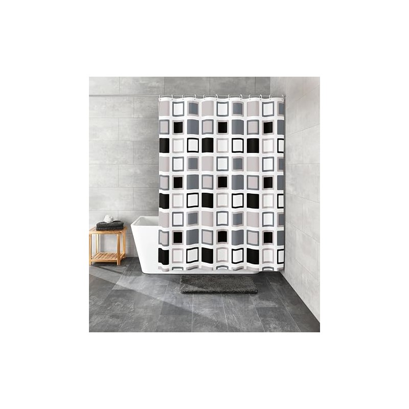 Kleine Wolke Clipper Shower Curtain, 100% PEVA, Anthracite Grey, 200
