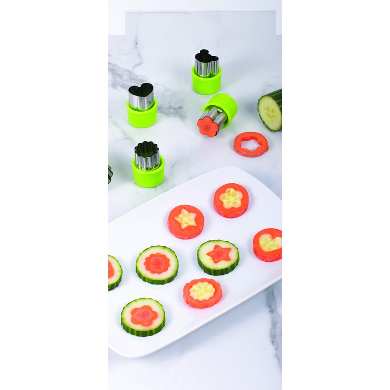HIC Kitchen Mini Fruit and Vegetable Cutter Garnishing Set, Stainless