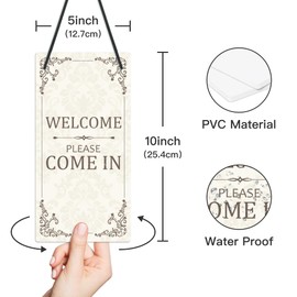 Putuo Decor Do Not Disturb Door Hanger Sign, Meeting In Progress Door Sign Please Come Back, Welcome Please Come In, 10x5in PVC Double Sided Plaque for Office Door therapist session door sign