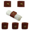 Saktopdeco Rustic Leather Napkin Rings Set of 6 PU Faux