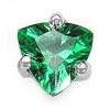 Schmuck-Schmidt -Men's Emerald Green Cubic Zirconia Silver Stud Earrings, Sterling
