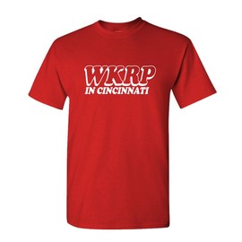 WKRP Cincinnati - 70's Retro tv Comedy Show - Mens Cotton T-Shirt, L, Red