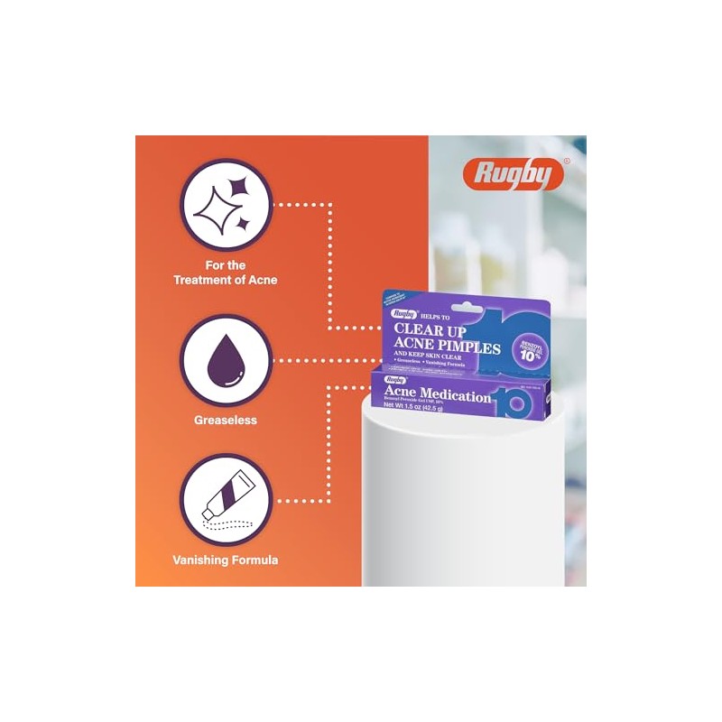 Benzoyl Peroxide Gel 10% - Clear Acne Fast with Greaseless