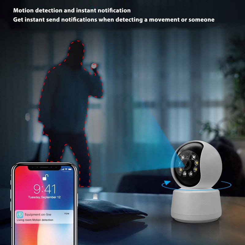 WiFi Home Security Camera 3MP IR Night Vision 360 Degree