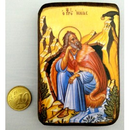 Wooden Greek Christian Orthodox Wood Icon of Saint Elias / A0