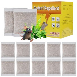 10 Pack Mouse Rodent Repellent, Peppermint Lemon Oil Mice Repellent for Squirrel Rats Spider Pests, Natural Deterrent for Kitchen, Warehouse, Car, Indoor, Outdoor, Safe for Pets Family