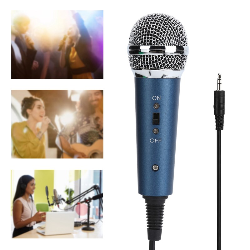 Wired Condenser Microphone 3.5mm with UShaped 3.5mm Audio Adapter for
