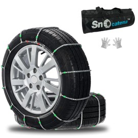 SNOCATENA Snow Chains for Car and SUV,Cable Tire Chain,Compatible with Tire Width 195 205 215 225 235 235 MM - Set of 2