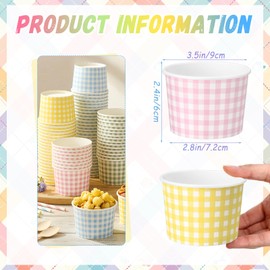 Pickmesh 120 Pcs 9 oz Ice Cream Cups Disposable Pastel Geometry Paper Soup Bowl Green Yellow Multicolor Dessert Cups Hot Cold Food for Summer Hawaii Camp Barbecue Wedding Birthday Party Supplies