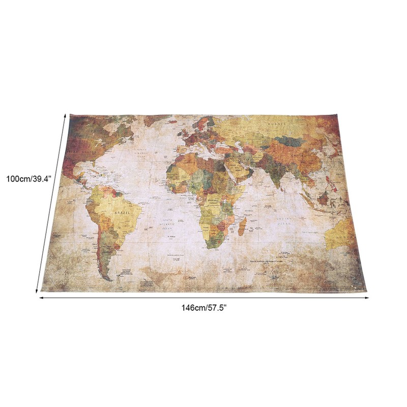 World Map Rug Anti Slip Floor Mat Soft Area Rug