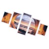 5PCS Frameless Canvas Painting Seaport Pattern Wall Art Picture for