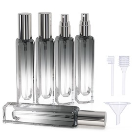 seafulee 15ml 5PCS Refillable Travel Perfume Atomizer Bottles,Mini Empty Colorful Cologne Spray Bottle,Mini Size Sprayer Portable for Travel and Sample Container Toiletries Dispenser (Grey)