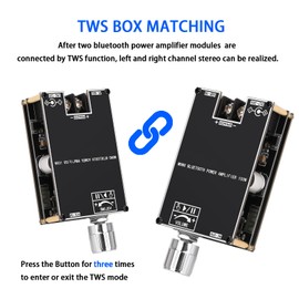 ZK-1001B Bluetooth Amplifier Board with TPA3116D2 Chip, TWS 100W DC 7-24V Mono Audio Power Amplifier Module with Matching Function Support AUX/Bluetooth/USB for DIY Speakers Home Car