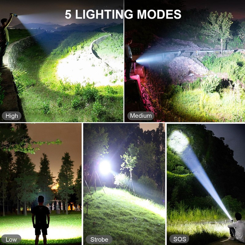 Lylting Rechargeable LED Flashlights High Lumens, 90,000 Lumens Super Bright