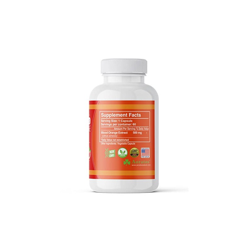 Aoratos Moro Red Orange 60 Count Vegetable Capsules