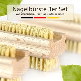 Peggy Perfect Nail Brushes Set of 3 - Hand Brush Hand Wash Brush Made of Certified Beech Wood with Natural Fibre Bristles Hard & Soft Kids Hand Brush - Finger Brush - Fingernail Brush & Hand Wash