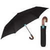 PERLETTI Black Men's Automatic Umbrella with Pattern - Windproof Pocket