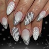 Christmas Press on Nails Medium Almond Fake Nails with French