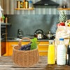 OSALADI Wall-Mounted Kitchen Basket Small Brown Imitation Woven Plastic Container