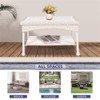Afuera Living Modern Wicker Patio Furniture Coffee Table in White