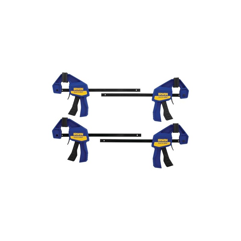 IRWIN Quick-Grip 1964758 One-Handed Mini Bar Clamp 4 Pack, 6",