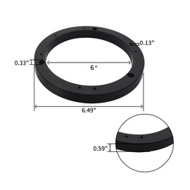 Mairuker 2PCS Black Plastic Speaker Spacer Adaptor Ring Mounting Bracket, 6inch Dia Speaker Spacer Rings for Cars, Boats, Trucks, and More