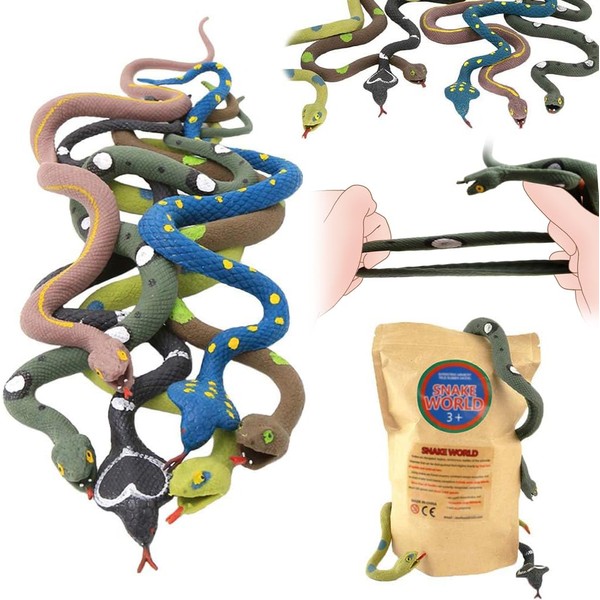 Yeonha Toys 6 PCS 14 Inch Rubber Snake Toy Set,