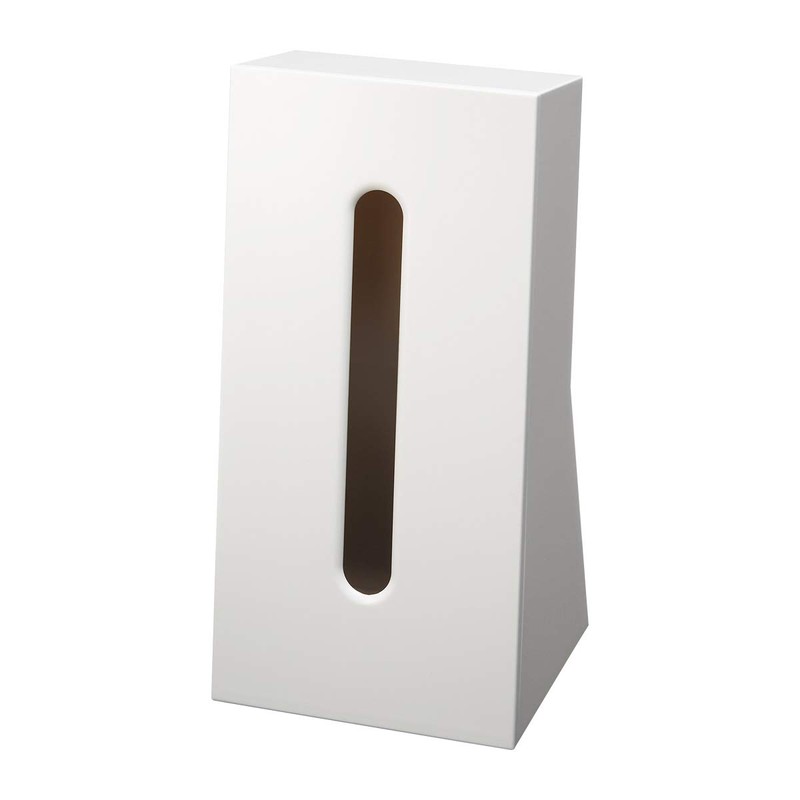 山崎実業(Yamazaki) ティッシュケース ホワイト 約W13×D11×H25.5cm スマート smart スリムに立てて置ける 7984