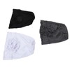 Women Turban Flower Cap Balck White and Gray Pure Color
