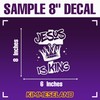 Jesus is King Crown Car Decal Christian Religious Bible Verse