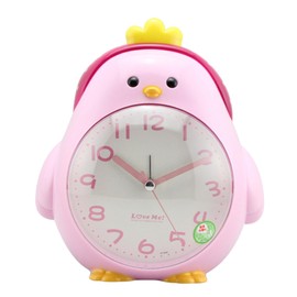 Cabilock Cartoon Clock Alarm Clock Desktop Clock Pink Scarf Cartoon Student Chick Alarm Clock