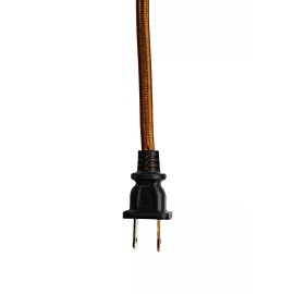 Creative Hobbies 8 ft Brown Rayon Cloth Covered Electric Lamp Cord w/ End Plug, DIY Lamp Repair