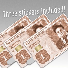 Food Coupon Credit Card Skin Sticker Vinyl Decal - 3 Pack - Credit and Debit Cards with Chip - Durable, Easy to Apply - Personalize Your Card (5 Designs Available) (Tommy Callahan)