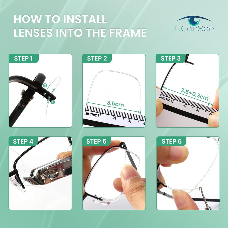 UCanSee Semi-Rimless Glasses Repair Kit - Includes a Hook for