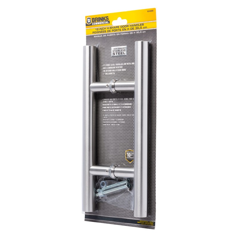 BRINKS Commercial - 12" 'H' Style Pull Door Handle, Satin