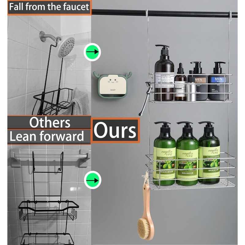 Seltomer Hanging Shower Caddy Bathroom Inside Shower Rack Shampoo Holder