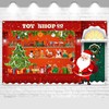 Avezano Christmas Photography Backdrop Banner Santa's Toy Shop Background Toy