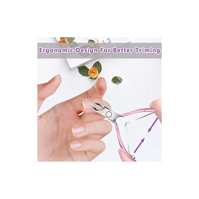 Decute Cortacutículas Profesional Acero Inoxidable, Rosa