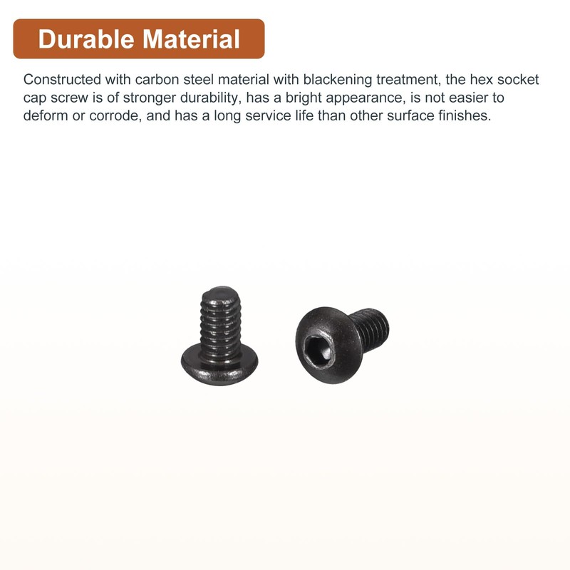 DTGN M2.5-0.45x4mm Button Head Socket Cap Screws - 100Pack -