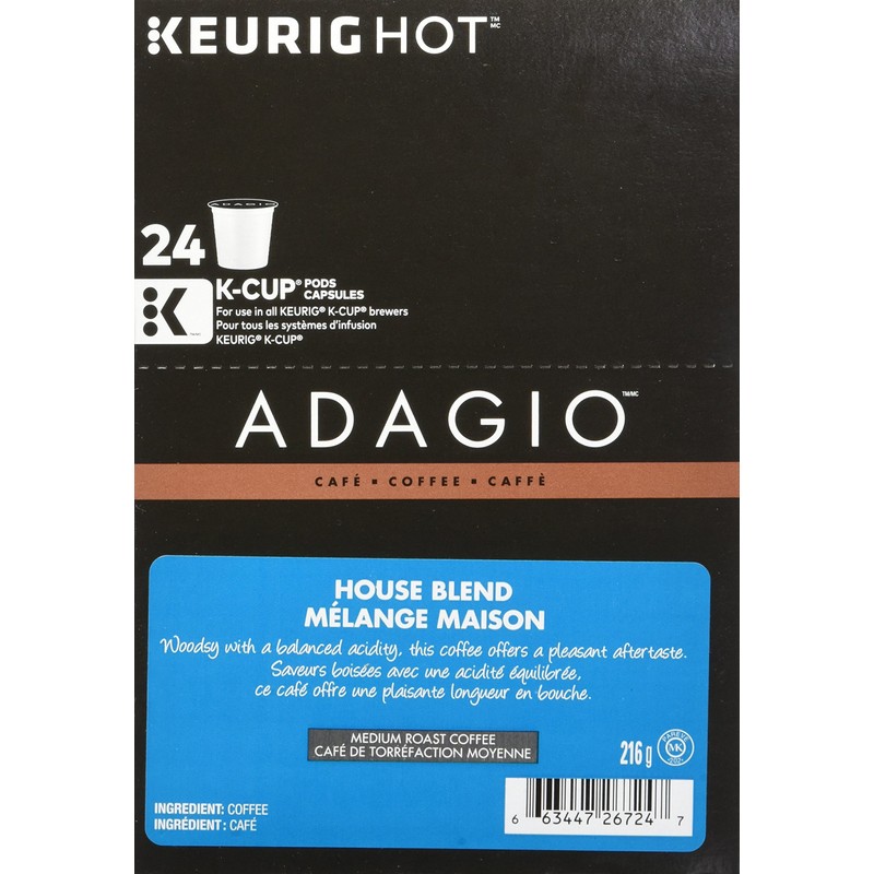 Adagio House Blend - Medium Roast Coffee K-Cup Portion for