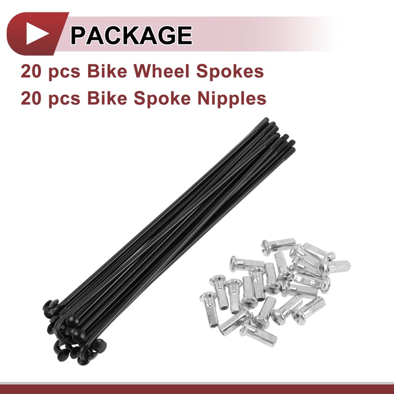 INFINAUTO 20 Set 12G Bicycle Spoke 136 mm Bike Wheel