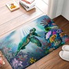ZKJSMGS Ocean Turtle Bath Rug,Sea Animal Coral Seaweed Underwater Tropical