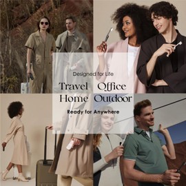 Minibox Folding Travel Toothbrush with Dual-Length Bristles & Case, Compact Mini Design for Business Trips, Camping, and Outdoor Activities, 1 Pack with 1 Extra Replaceable Brush Heads, Purple