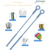 Juego de cepillos para limpiar pajitas y vasos reutilizables (azul)