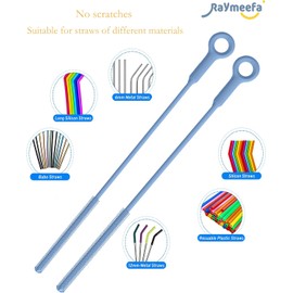 Juego de cepillos para limpiar pajitas y vasos reutilizables (azul)