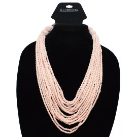 iLLuminata New ILLuminata Pink Twisted Seed Bead Necklace NWT #N2731