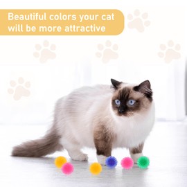 cobee Large Cat Toy Balls, 8 Pieces 3.5 cm Chew Balls, Colourful Cat Balls, Soft Stitch Balls, Interactive Cat Toy, Kitten Hunting Toy for Cats and Kittens Indoor
