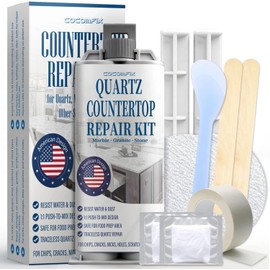 Quartz Countertop Repair Kit(White), Quick-Drying, Permanent Fix for Edge Chips, Cracks, Scratches, Nicks on Quartz, Granite, Marble, Porcelain and Other Natural Stone Surfaces