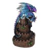 Metallic Blue Dragon On Spiral Steps Castle Tower Backflow Incense